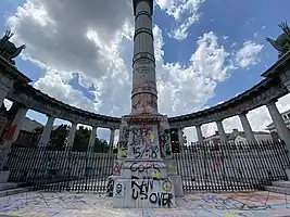 The memorial as it stood in July, 2020 after the removal of the Davis statue