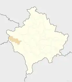 Deçan is located in Kosovo