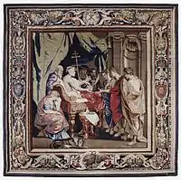 Death of Constantine tapestry (one in a series) after a design by Rubens woven by Filippe Maëcht and Hans Taye in the Comans-La Planche workshop, 1623–1625.