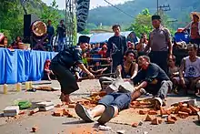 A martial-arts performance with several men