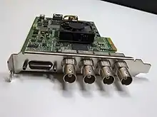 A dual link 3 Gb/s SDI video capture card for PCIe (Blackmagic Design DeckLink HD Extreme 3D)