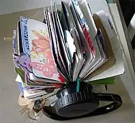 A decorative rolodex