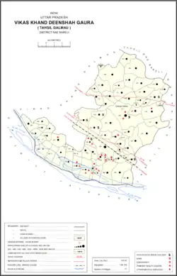 Map showing Gaura Hardo (#025) in Deenshah Gaura CD block