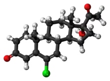 Ball-and-stick model of the delmadinone molecule