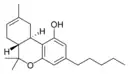 Chemical structure of Δ8-tetrahydrocannabinol.