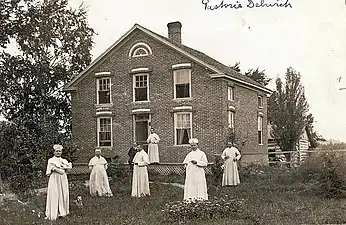 School run by the St. Norbert Abbey c. 1897; a marker honoring the location of this school at the historic district claims it as the birthplace of the Norbertine Fathers St. Norbert Abbey today is located in De Pere.