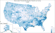 Democratic presidential election results by county