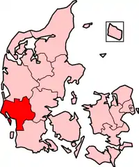 Ribe County in Denmark