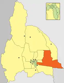 location of Departamento Caucete in San Juan Province