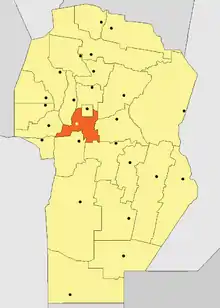 Location of Santa María Department in Córdoba Province