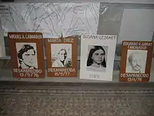 Pictures of desaparecidos used in demonstrations.