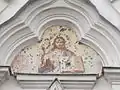 The icon of Christ Pantocrator above the monastery portal (the outer facade), early 20th century