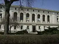 Main entrance of the Italian Renaissance-style building