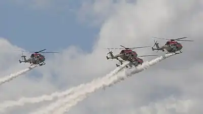 HAL Dhruv of Sarang display team