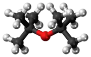 Ball-and-stick model of the di-tert-butyl ether molecule