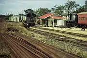 Trains crossing at Lappa on the Mungana line, September 1989