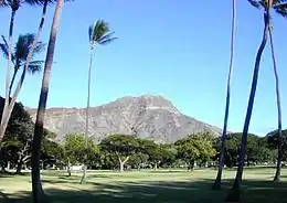 Diamond Head peak from Kapiolani Park