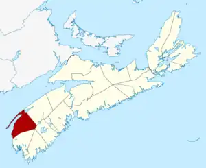 Location of Digby County, Nova Scotia