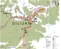 Map showing Matosavank in relation to Dilijan.