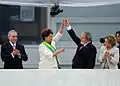 Michel Temer, Dilma Rousseff, Lula da Silva and Marisa Letícia at Rousseff's inaugural ceremony.