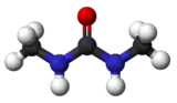 Ball and stick model of dimethylurea