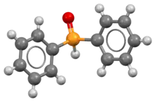 Ball-and-stick model of the diphenylphosphine oxide molecule