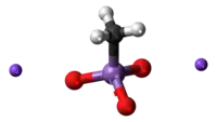 Two sodium cations and one methyl arsenate anion