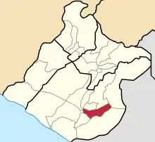 Location of Pocollay in the Tacna Province