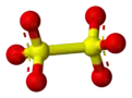 Ball and stick model of dithionate