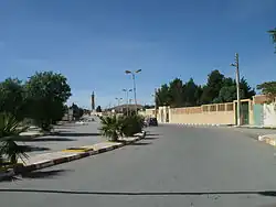 Main street of the town with the Ouled Naïl Range in the background