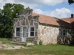 The old flagstone store building at Dogwood, Missouri