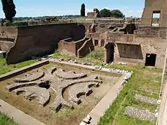 "Courtyard" garden of the Domus Augustana looking west