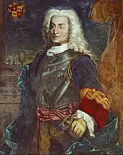 Spanish Admiral Blas de Lezo, known as Patapalo ("Pegleg") or Mediohombre ("Half-man") due to the many wounds he had incurred during his long military career. Despite having only one eye, one leg and one hand, Lezo led the naval forces that defended the city from Vice Admiral Edward Vernon during the Battle of Cartagena de Indias in 1741.