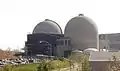 The twin PWR reactor containments at the Cook Nuclear Plant in Michigan