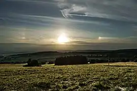 Sun with Sun dogs at Hoherodskopf / Germany - July 15, 2017.