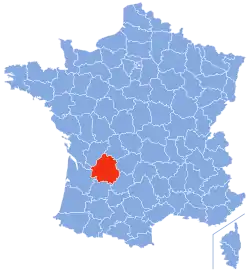 Location of Dordogne in France