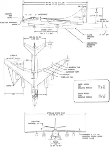 3-view line drawing of the Douglas B-66B Destroyer