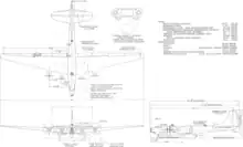 3-view line drawing of the Douglas XB-19