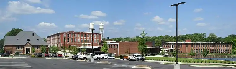 Panorama of renovated Drayton Mills complex in 2017