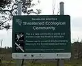 Threatened Ecological Community sign