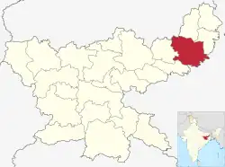 Location of Dumka district in Jharkhand