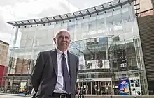 Hendry in front of the Festival Theatre, Edinburgh 2015