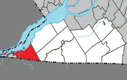 Location within Le Haut-Saint-Laurent RCM