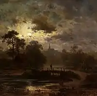 Jules Dupré, Landscape by moonlight, 1852