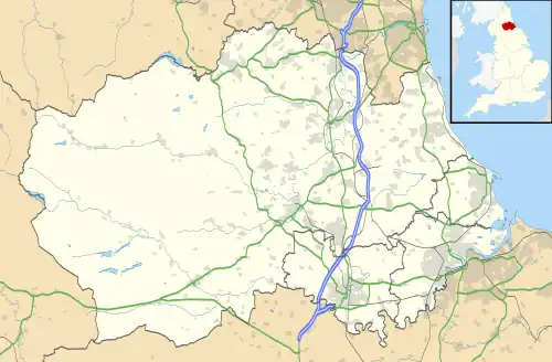 Pontop Pike transmitting station is located in County Durham