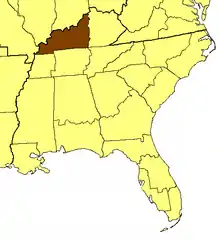 Location of the Diocese of Kentucky