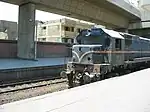 3801 class EMD G22W diesel locomotive no. 3977 passing through El Giza Station in 2008