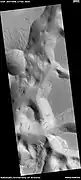 Minio Vallis, as seen by HiRISE under HiWish program  Many dark slope streaks are present.