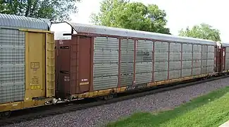 A Norfolk Southern autorack on a TTX flatcar also requires the highest loading gauge in common use in North America.