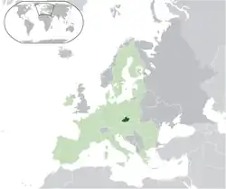 Location of Moravia in the European Union